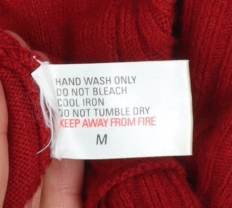 Womens UK Size M Liquid Red Full Zip Jumper