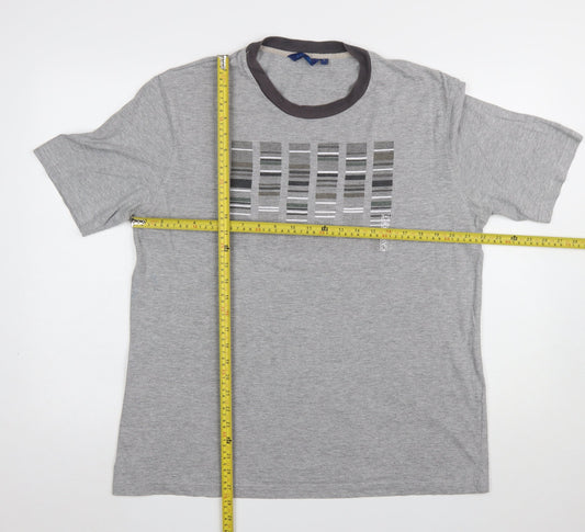 Eastport Men’s Grey Crew Neck Graphic Print Short Sleeve T-Shirt L