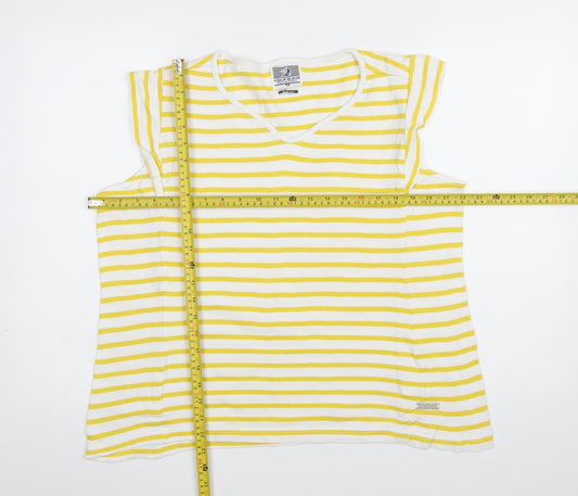 Womens UK Size M Voile Bleue Yellow Basic T-Shirt