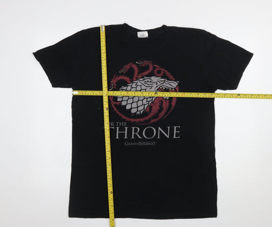 Mens UK Size L Gildan Black T-Shirt