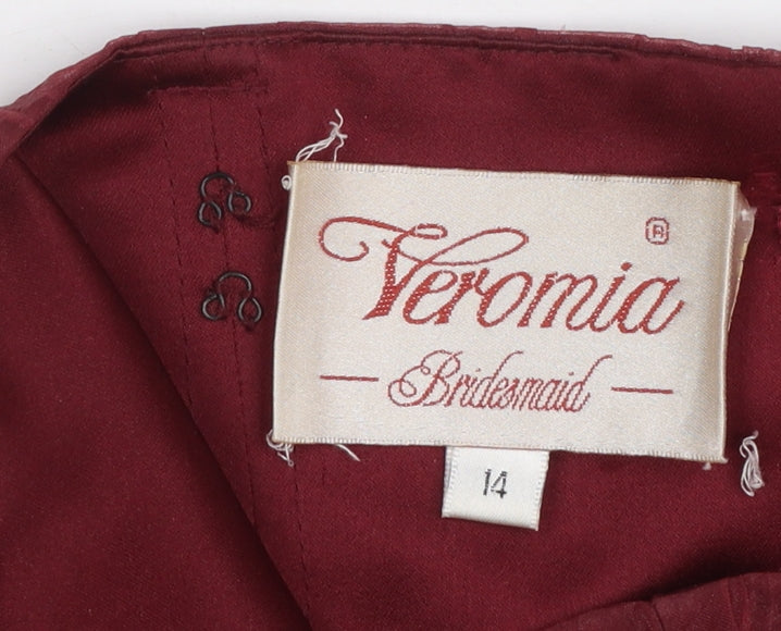 Womens UK Size 14 Veromia Bridesmaid Red Camisole Blouse