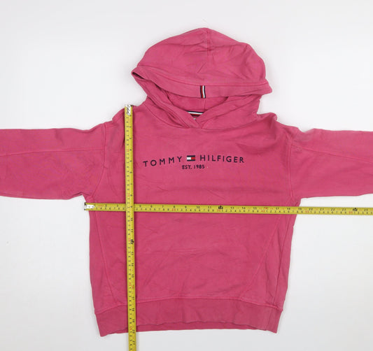 Girls UK Size 164 Tommy Hilfiger Pink Pullover Hoodie