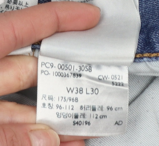 Mens UK Size L Levi's Regular Fit Straight Blue Jeans