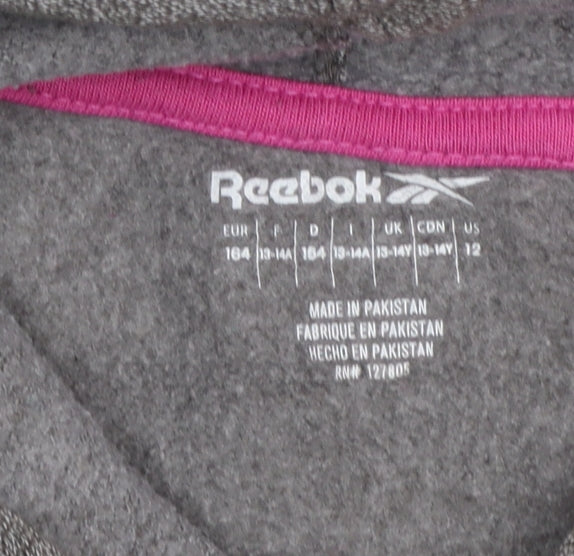 Girls UK Size 13-14 Years Reebok Grey Pullover Hoodie