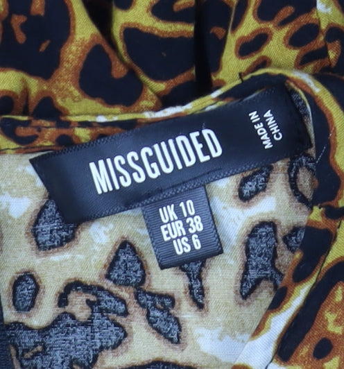 Additional view of Missguided Women's Brown Leopard Print Wrap Blouse UK 10
