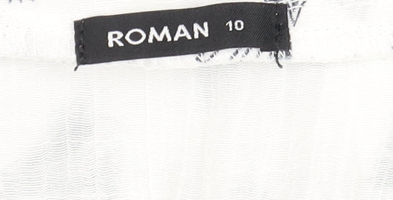 Womens UK Size 10 Roman White Basic Blouse