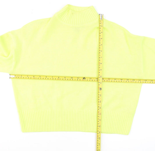 New Look Women Yellow Petite Mock Neck Long Sleeve Jumper Size S