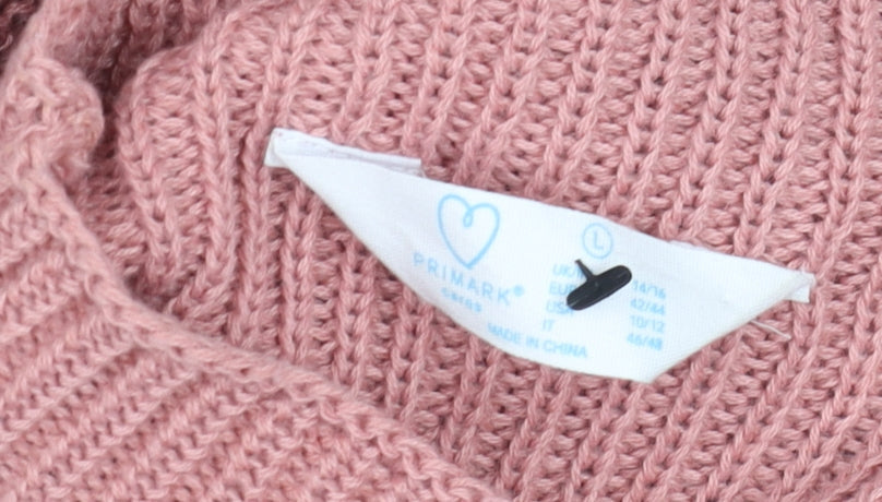 Womens UK Size L Primark Pink Pullover Jumper
