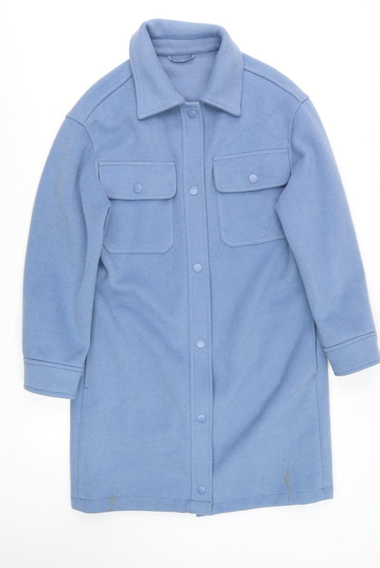 Womens UK Size XS Marks and Spencer Blue Overcoat