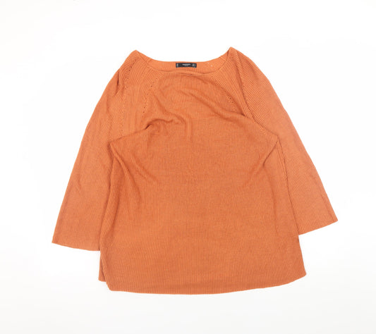 Womens UK Size 12 Mango Orange Pullover Jumper