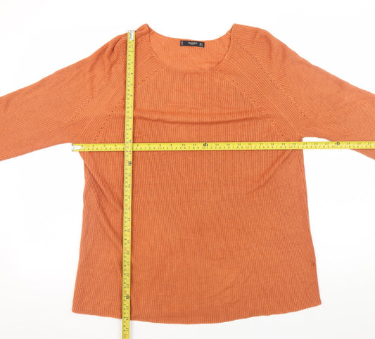 Womens UK Size 12 Mango Orange Pullover Jumper