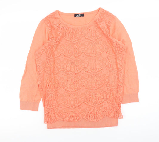 Womens UK Size 10 Wallis Orange Pullover Jumper