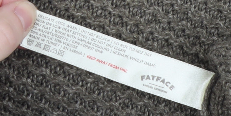 Womens UK Size 10 Fat Face Grey Pullover Jumper