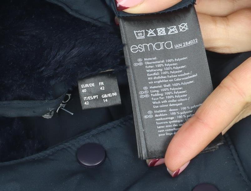 Womens UK Size 14 Esmarca Blue Puffer Jacket