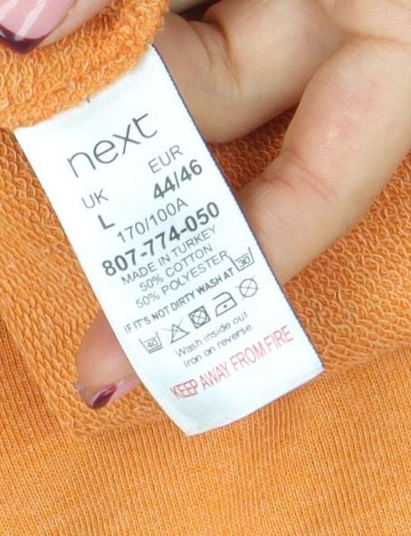 Womens UK Size L NEXT Orange Pullover Sweatshirt