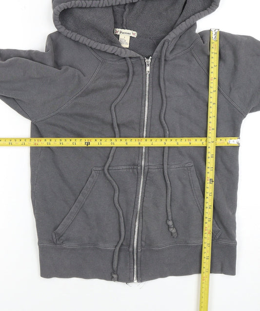 Womens UK Size S Forever Grey Full Zip Hoodie
