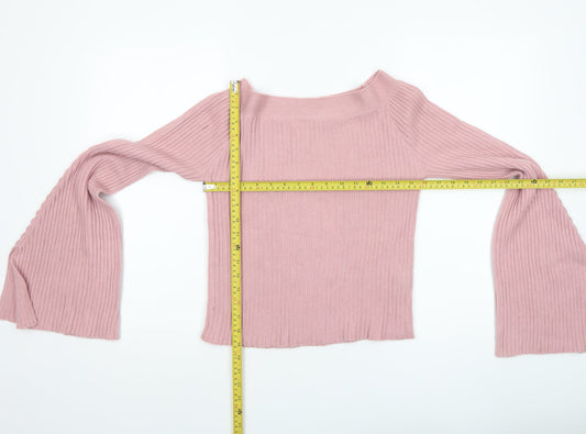 Womens UK Size 8 ROMWE Pink Pullover Jumper