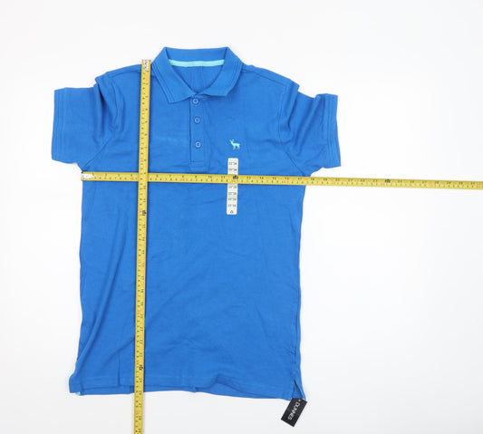 Dunnes Stores Men's Blue Cotton Polo Shirt Size S 33/34in
