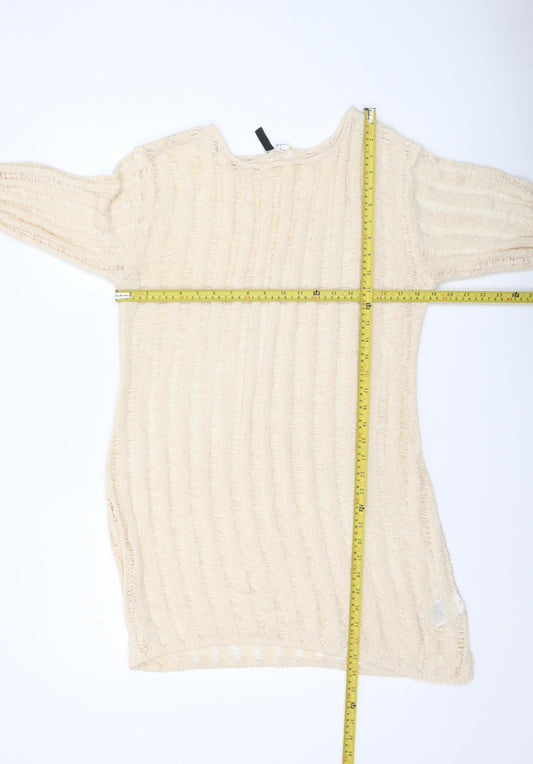 Womens UK Size 12 H&M Beige Pullover Jumper