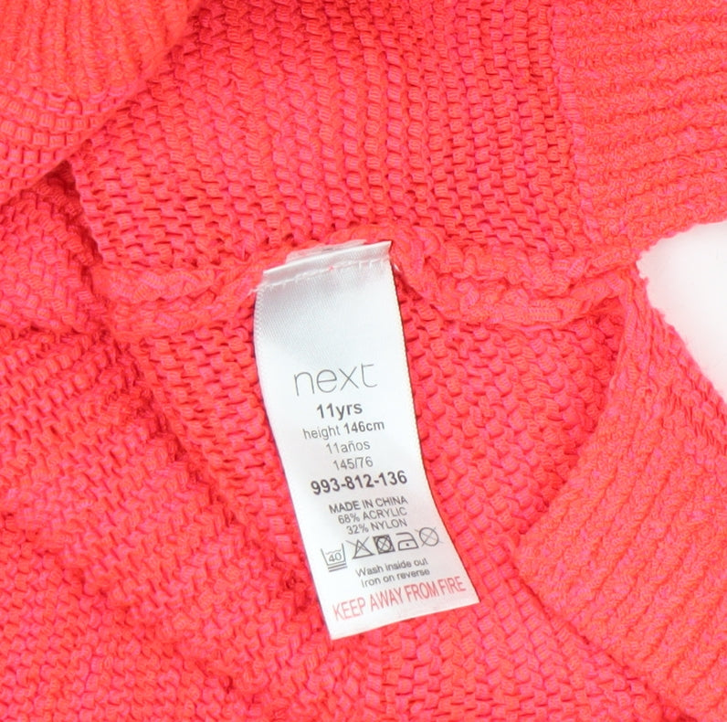 Girls UK Size 11 Years NEXT Pink Pullover Jumper
