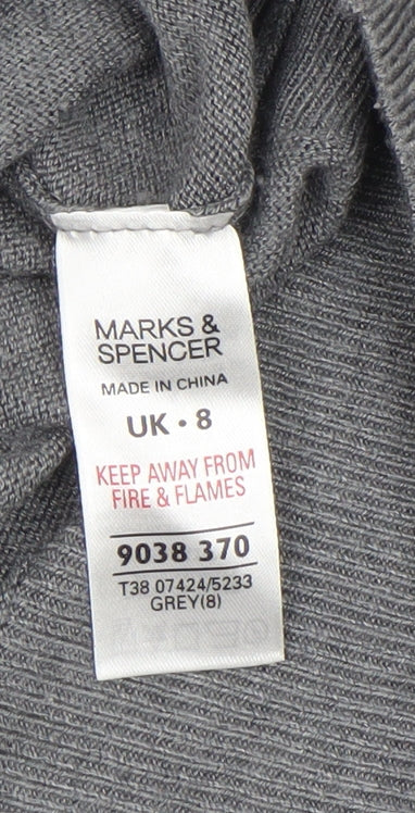 Womens UK Size 8 Marks and Spencer Grey Cardigan Jumper