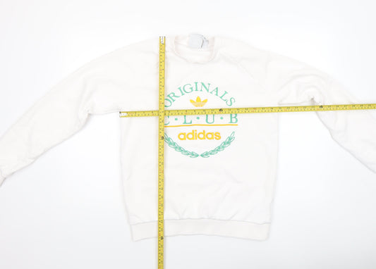 Womens UK Size S adidas White Pullover Sweatshirt