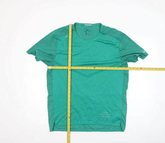 Mens UK Size M Nike Green Running & JoggingGym & Training T-Shirt