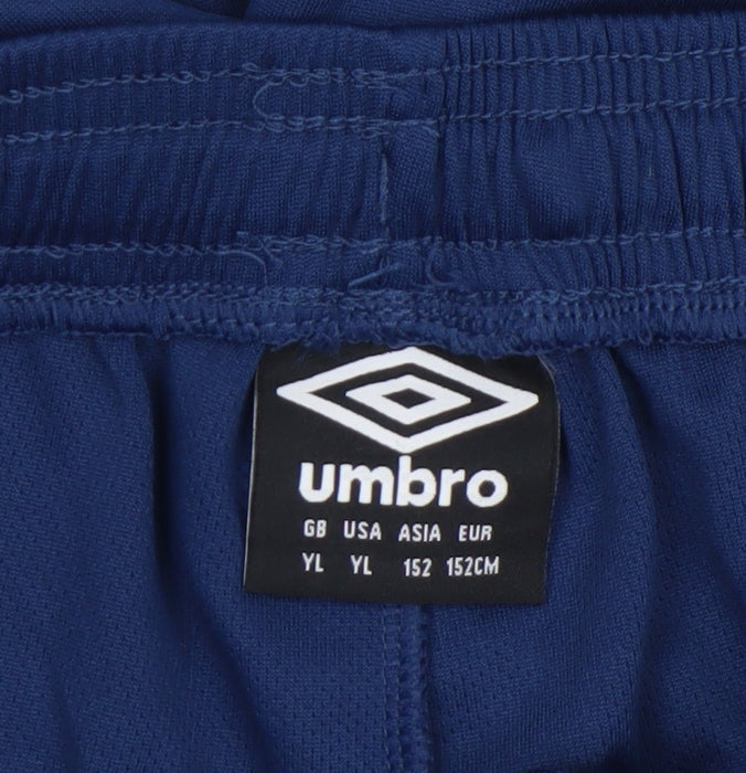 Additional view of Umbro boys’ blue athletic football shorts, size 13, years quick dry sportswear