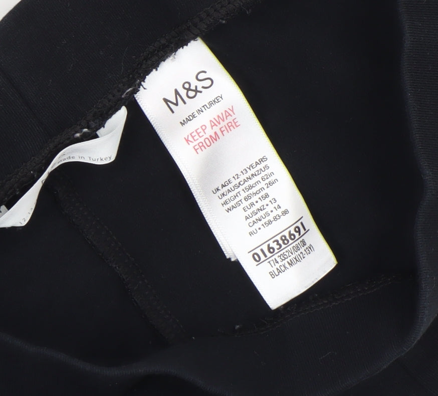 Additional view of Marks & Spencer girls’ black stretch side stripe ankle leggings 12-13 years