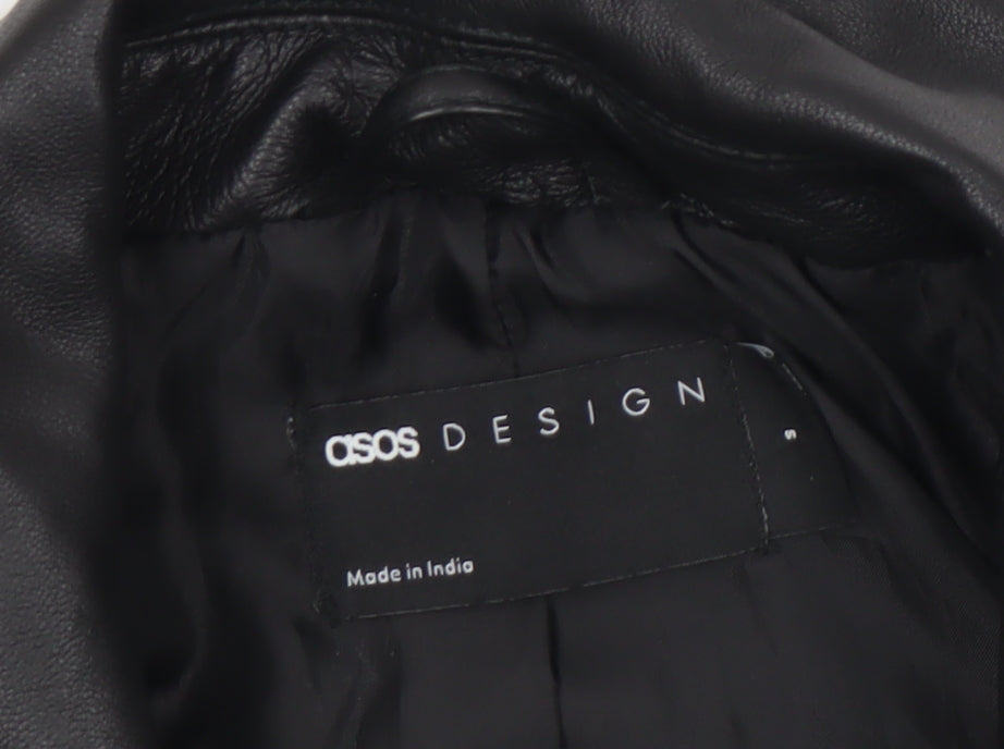 Mens UK Size S ASOS DESIGN Black Bomber Jacket