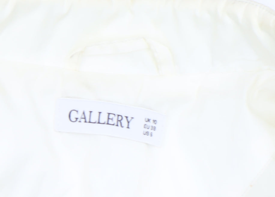 Womens UK Size 10 Gallery Ivory Quilted Coat
