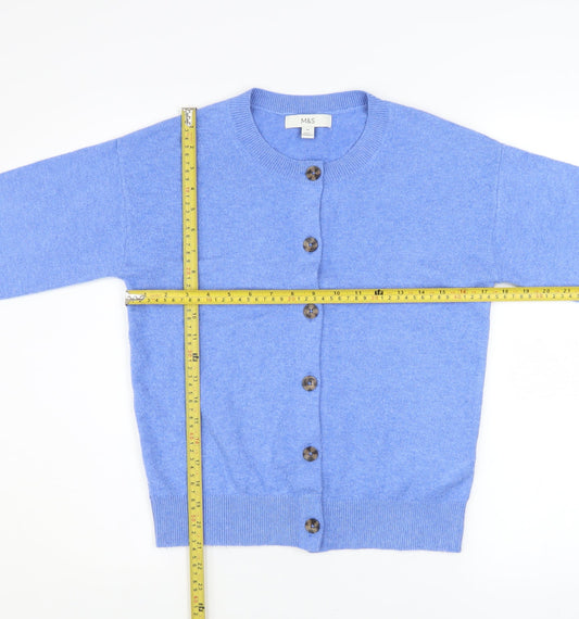 Womens UK Size XS Marks and Spencer Blue Cardigan Jumper