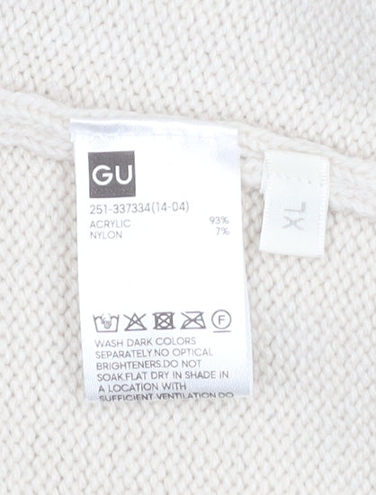 Womens UK Size XL GU Ivory Cardigan Jumper