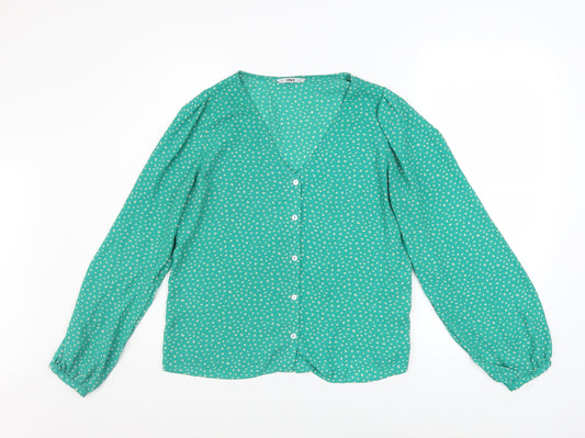 Womens UK Size M Only Green Basic Blouse