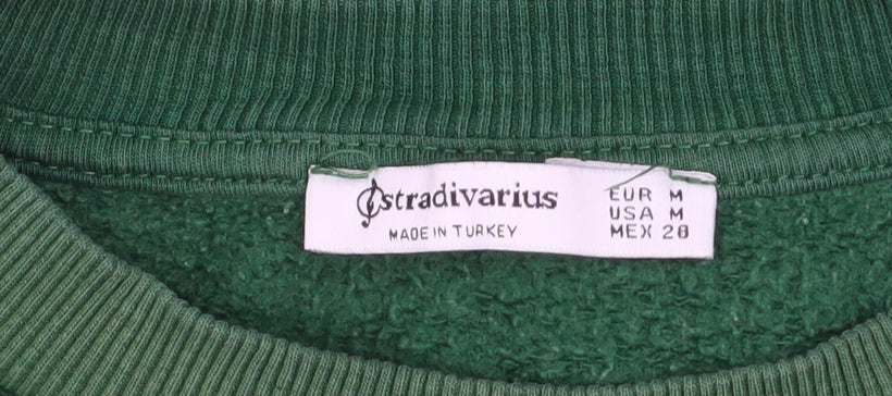 Womens UK Size M Stradivarius Green Pullover Sweatshirt