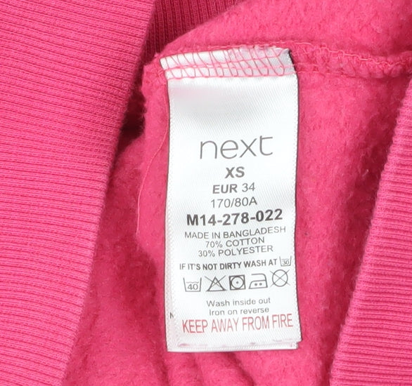 Womens UK Size XS NEXT Pink Pullover Hoodie