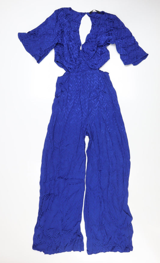 Womens UK Size XS Zara One-Piece Blue Jumpsuit