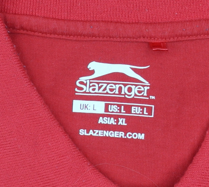 Mens UK Size L Slazenger Red GolfGym & TrainingRunning & JoggingWalking Polo