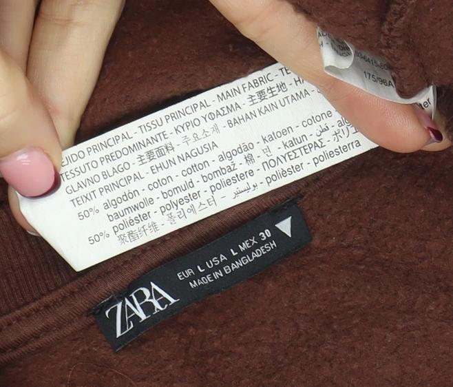 Womens UK Size L Zara Brown Pullover Sweatshirt