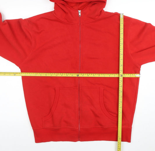 Womens UK Size M B&C Collection Red Full Zip Hoodie