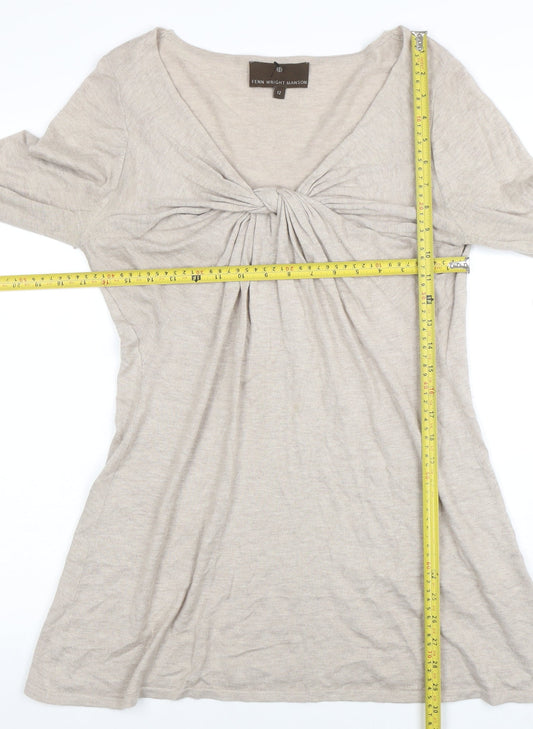 Womens UK Size 12 Fenn Wright Manson Beige Pullover Jumper