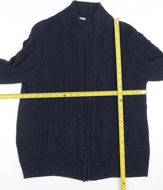 Womens UK Size M ISLE Essentials Blue Cardigan Jumper