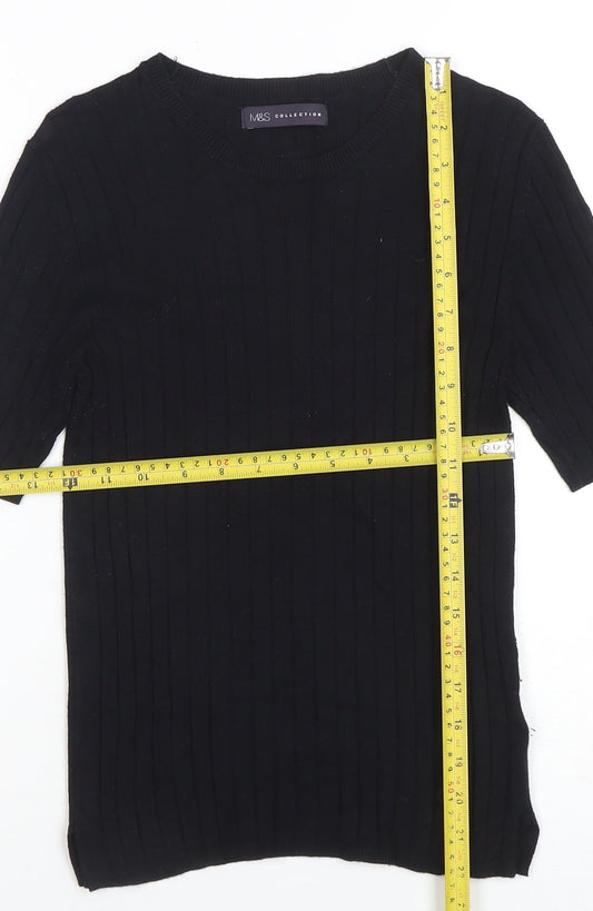 Womens UK Size 10 Marks and Spencer Black Basic T-Shirt