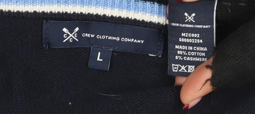 Mens UK Size L Crew Clothing Company Blue Pullover Jumper
