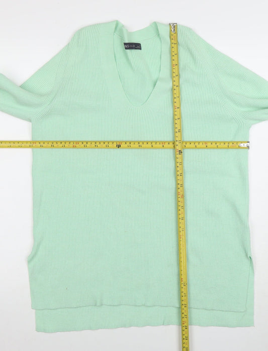 Womens UK Size 12 Marks and Spencer Green Pullover Jumper