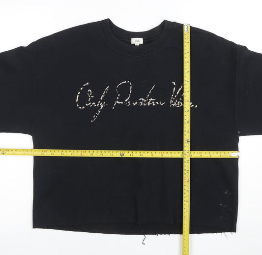 Womens UK Size S River Island Black Pullover Sweatshirt