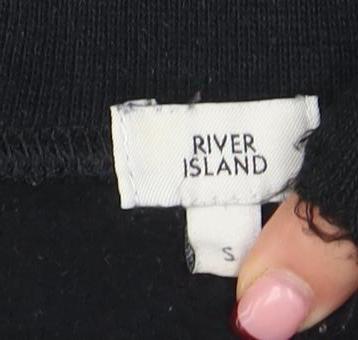 Womens UK Size S River Island Black Pullover Sweatshirt