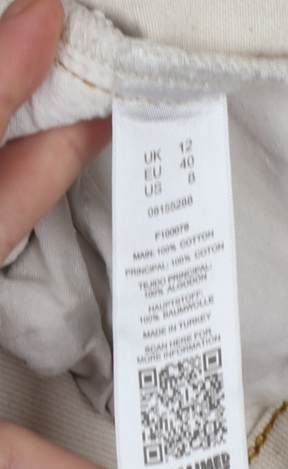 Womens UK Size 12 Reclaimed Vintage Regular Fit Mom Beige Jeans