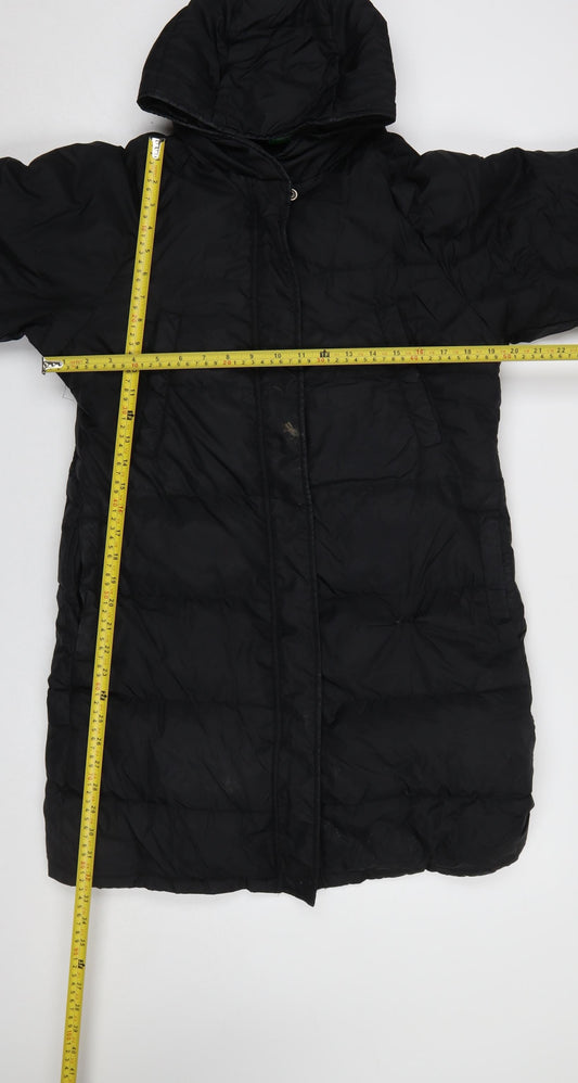 Womens UK Size S United Colors of Benetton Black Puffer Jacket