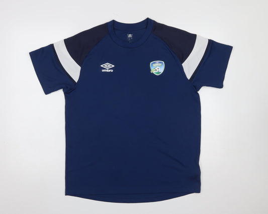 Umbro Men's Blue Football Training T-Shirt Size L Short Sleeve